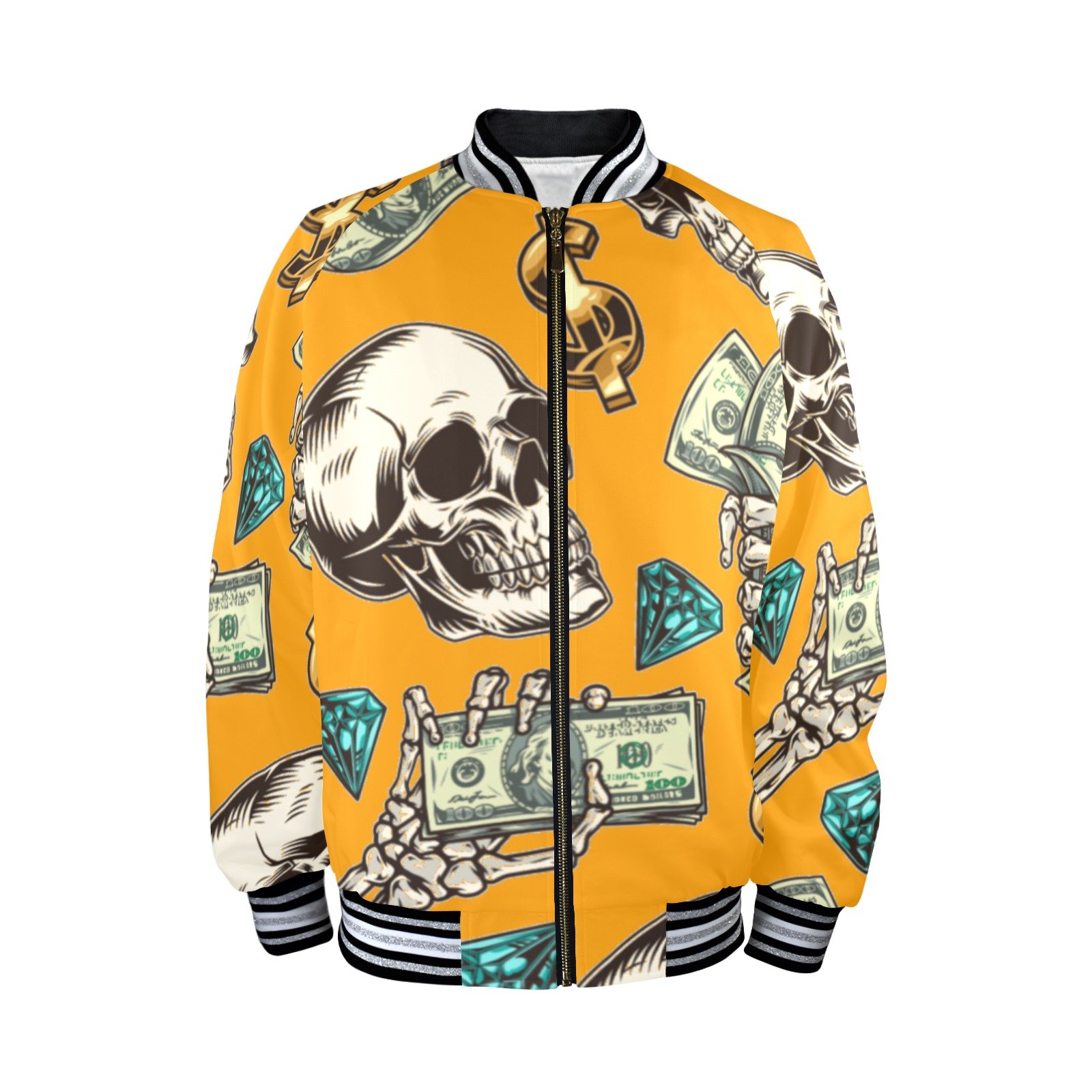 New Men's Striped Trim Bomber Jacket - Image 4