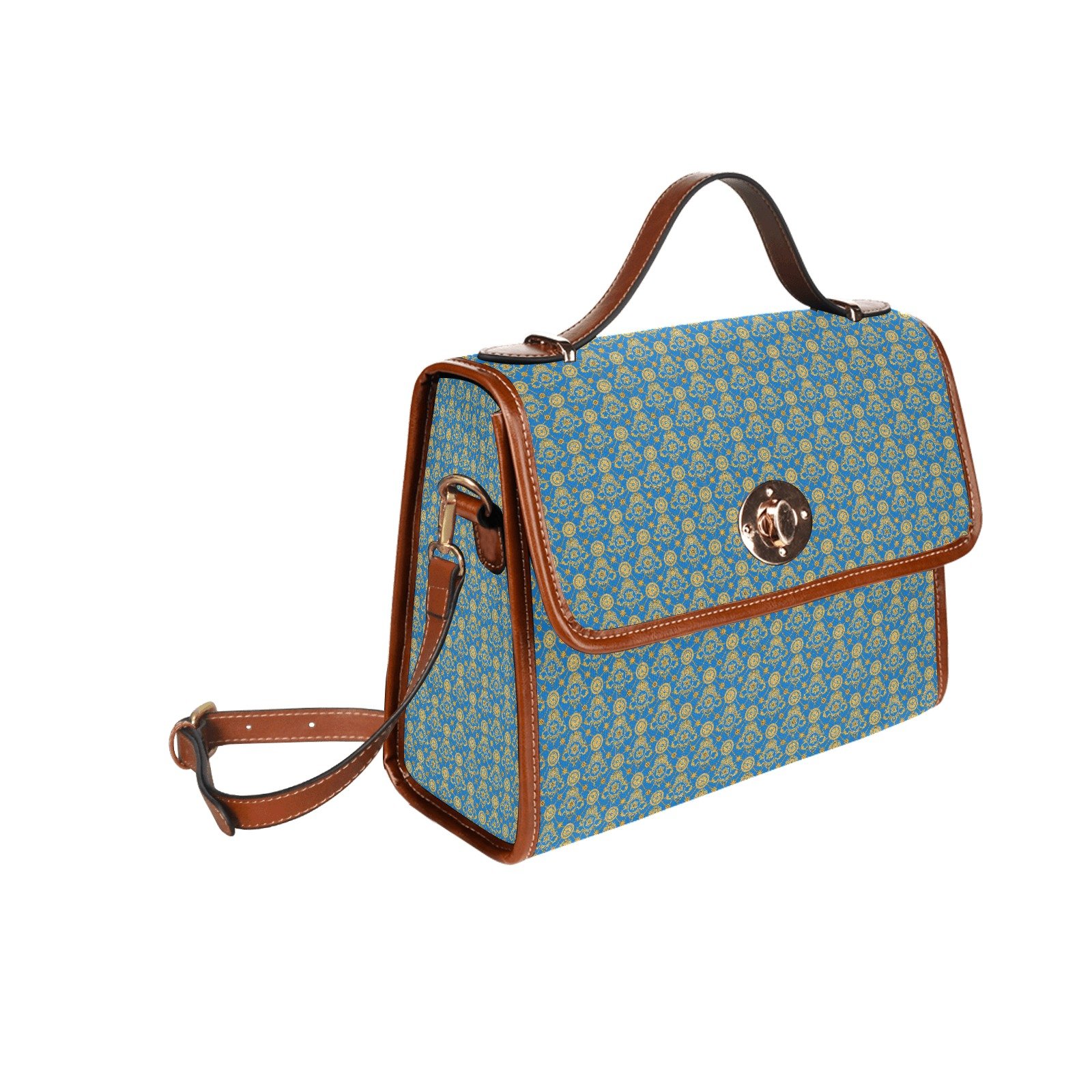 fullbreedcustom Waterproof Canvas Bag-Brown (All Over Print) (1641) - Image 3