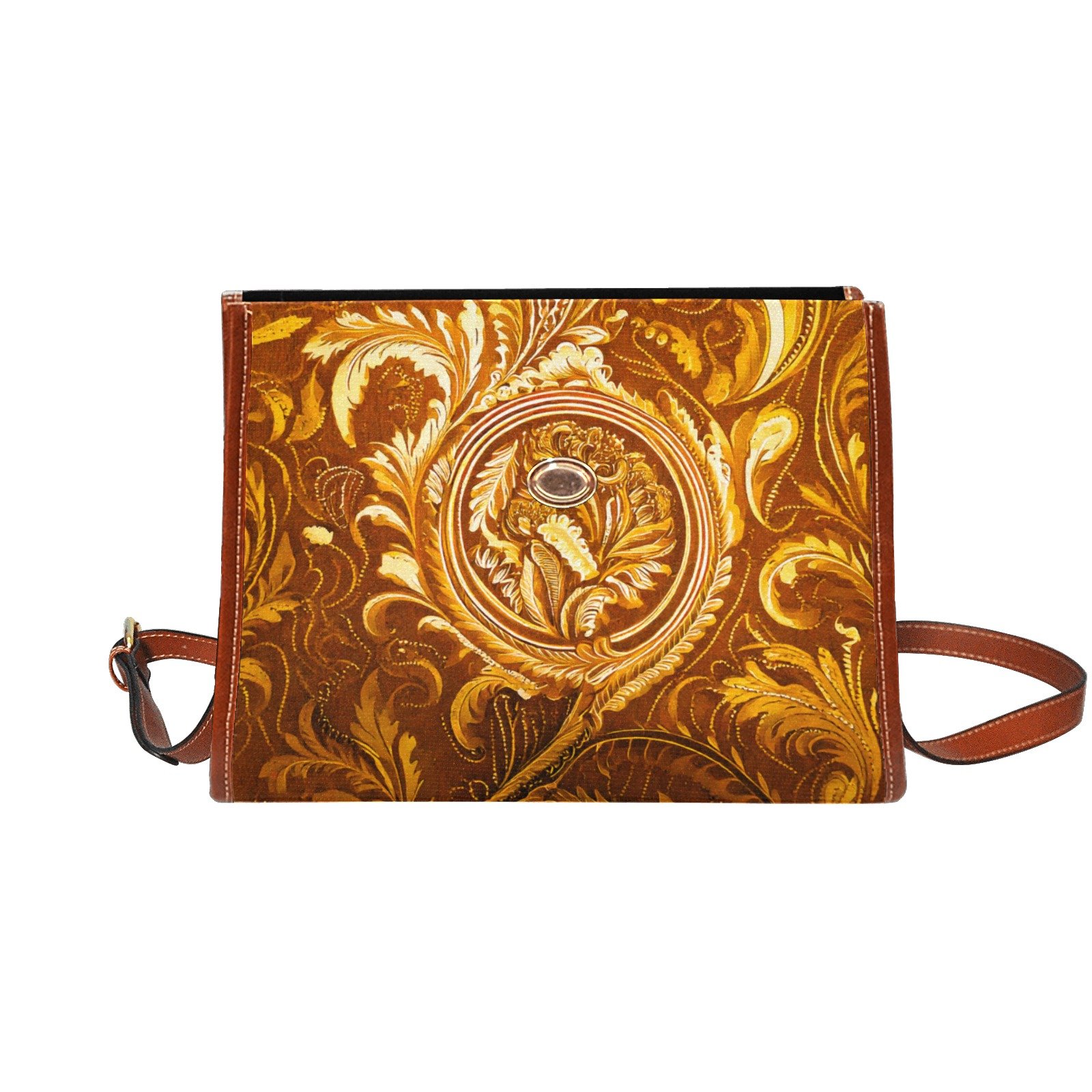 fullbreedcustom Waterproof Canvas Bag-Brown (All Over Print) (1641) - Image 2