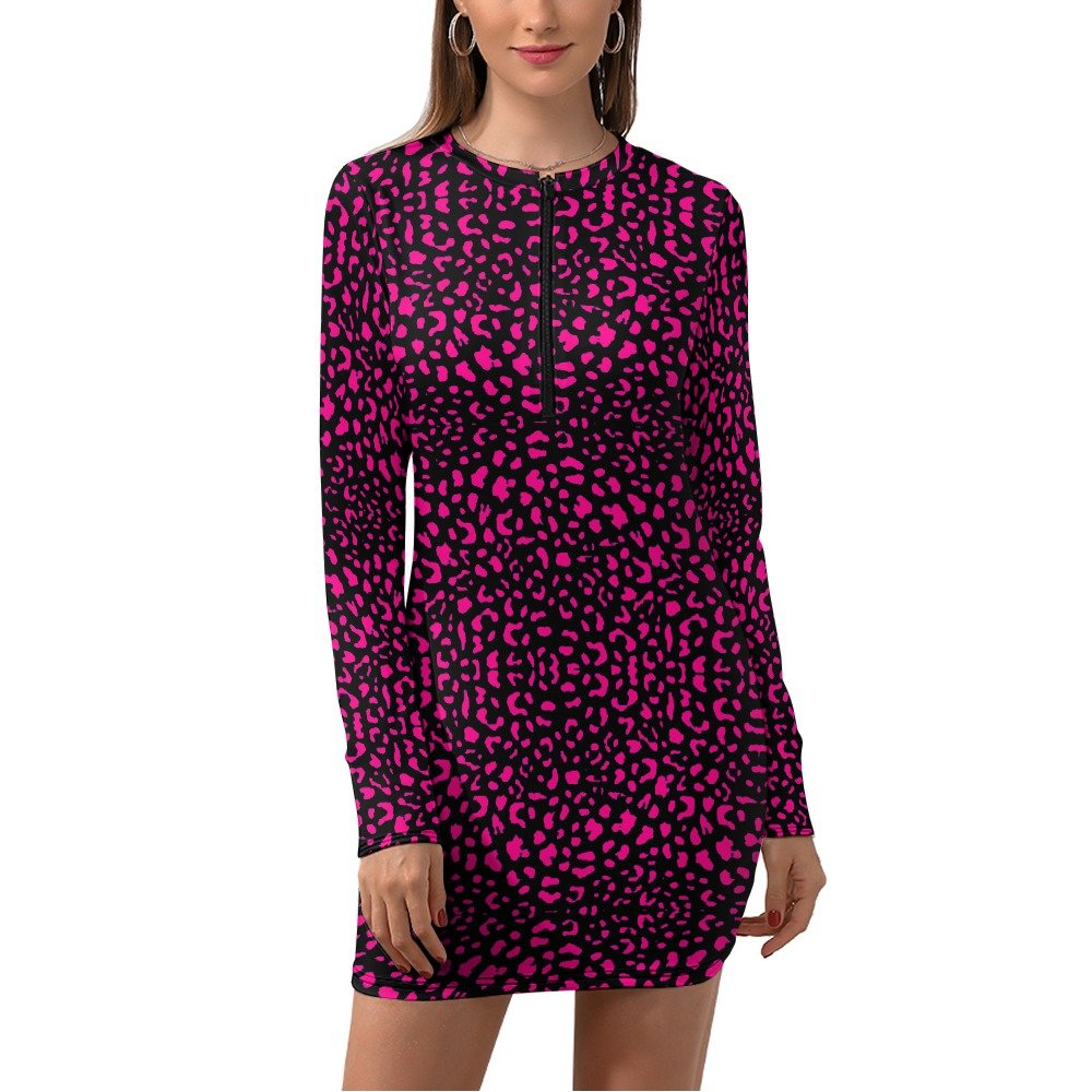 FullbreedCustom Women's Zipper Long Sleeve Hip Dress - Image 3