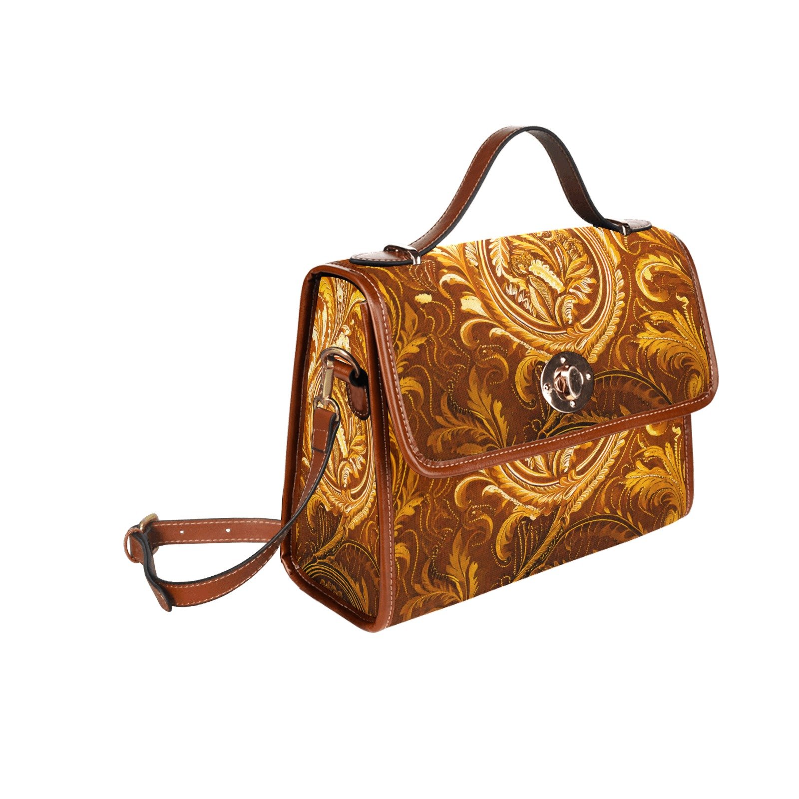 fullbreedcustom Waterproof Canvas Bag-Brown (All Over Print) (1641) - Image 3