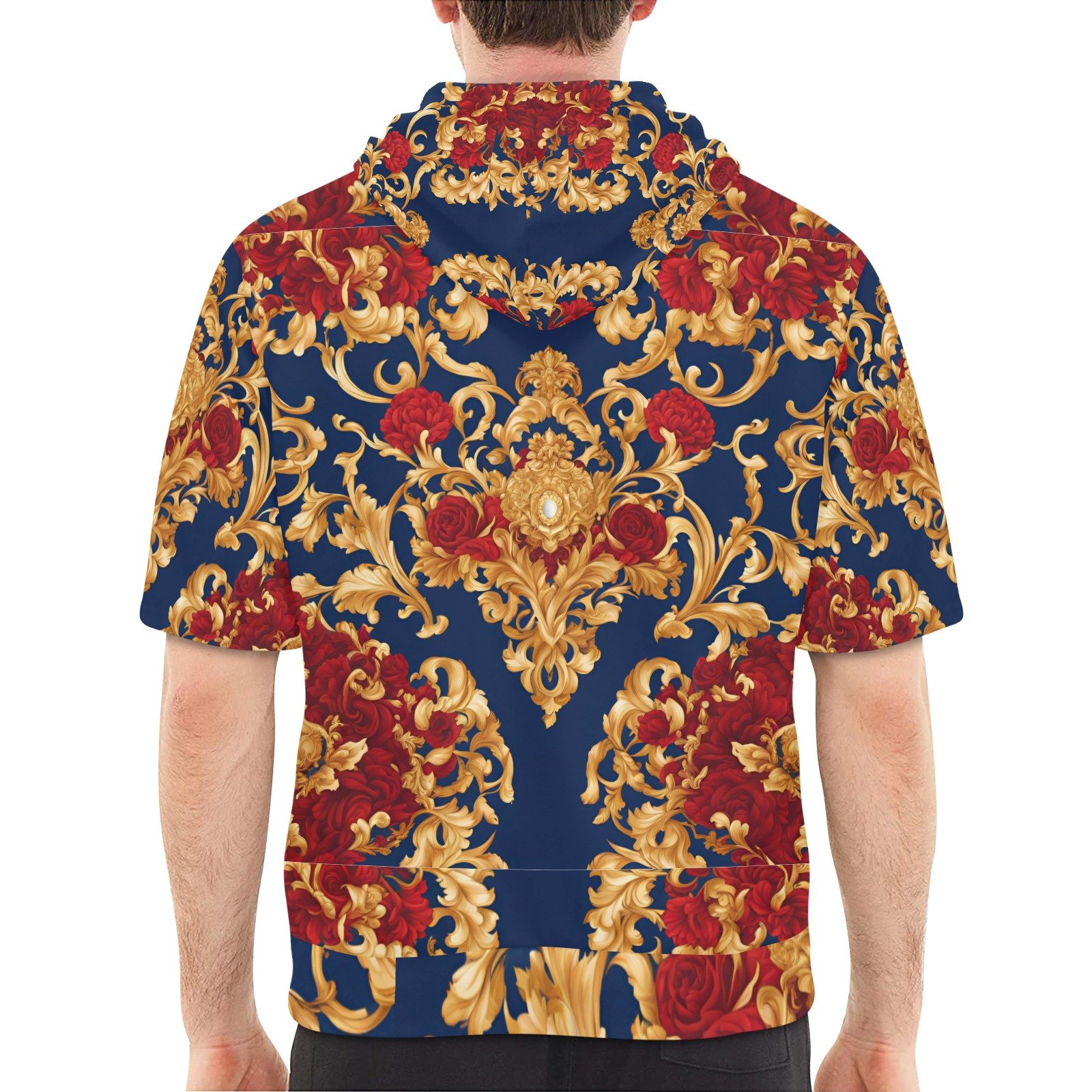 fullbreedcustom. Men's Short Sleeve Fleece Hoodie (H54) - Image 2