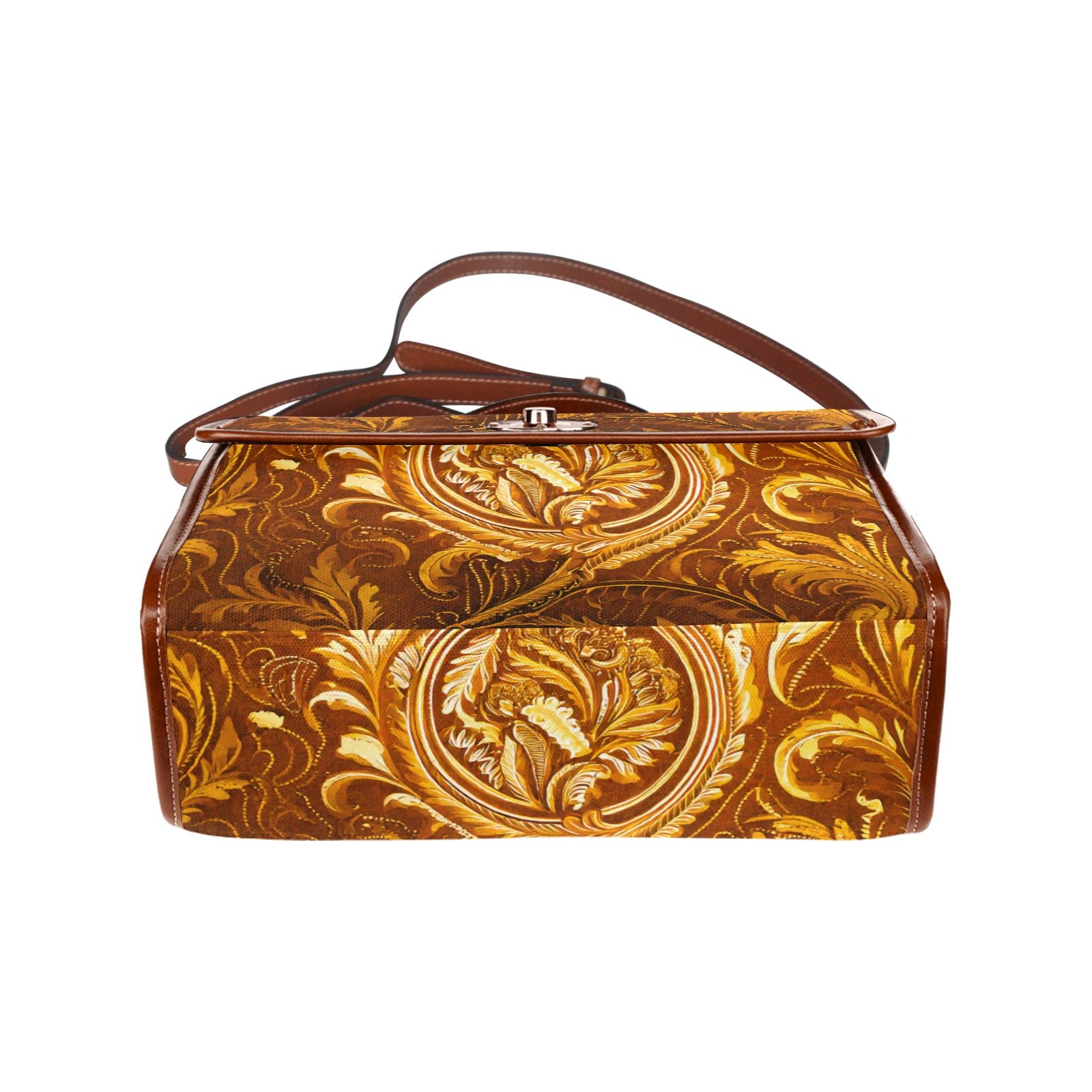 fullbreedcustom Waterproof Canvas Bag-Brown (All Over Print) (1641) - Image 5