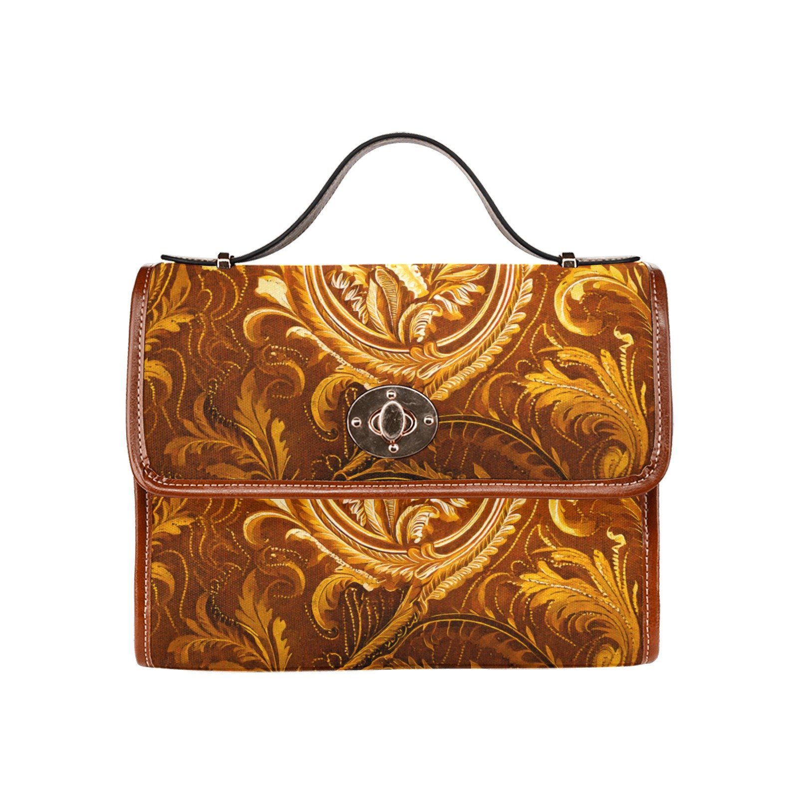 fullbreedcustom Waterproof Canvas Bag-Brown (All Over Print) (1641)