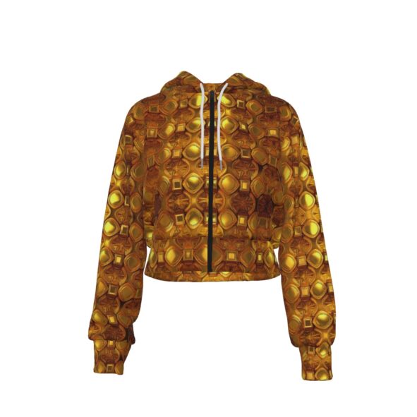 fullbreedcustom.comPrint Women's Crop Top Hoodie With Zipper Closure