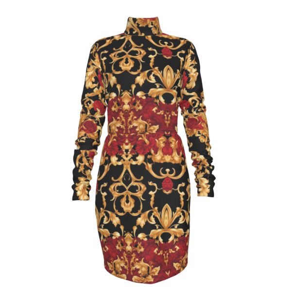 fullbreedcustom Print Women's Waist Hollow Hip Dress
