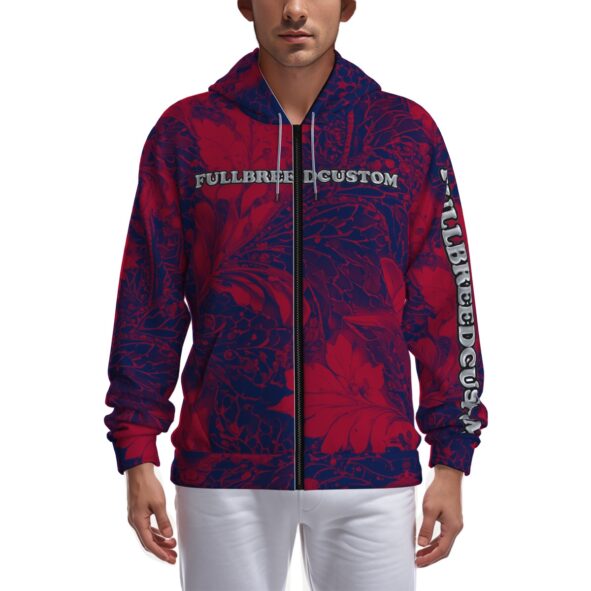 fullbreedcustom Print Zip Up Hoodie With Pocket