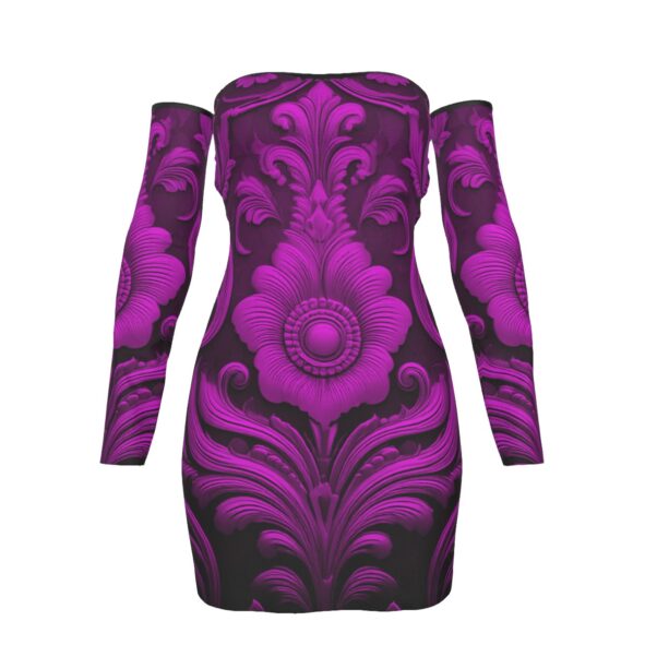 fullbreedcustom Print Women's Off-shoulder Back Lace-up Dress
