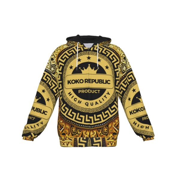 fullbreedcustom Print Zip Up Hoodie With Pocket