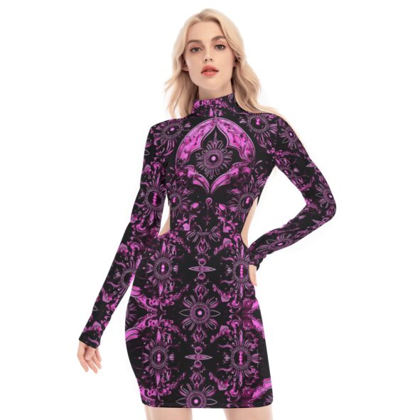 fullbreedcustom Print Women's Waist Hollow Hip Dress