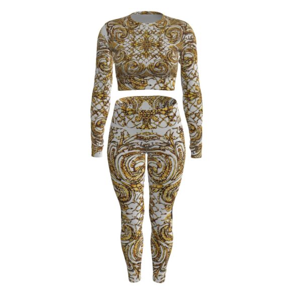fullbreedcustom.Print Women's Sport Set With Backless Top And Leggings