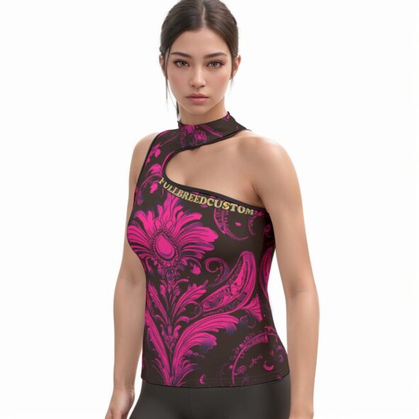 fullbreedcustom Print Women's Halter Sleeveless Asymmetrical Tank Top