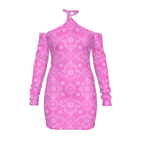 fullbreedcustom Print Women's Halter Lace-up Dress