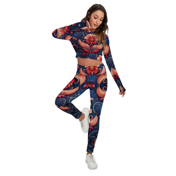 fullbreedcustom Print Women's Sport Set With Backless Top And Leggings