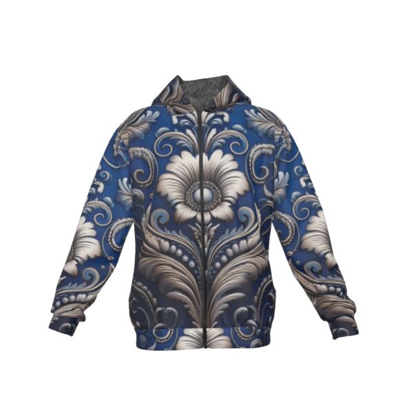 fullbreedcustom Print Men's Sherpa Fleece Zip Up Hoodie