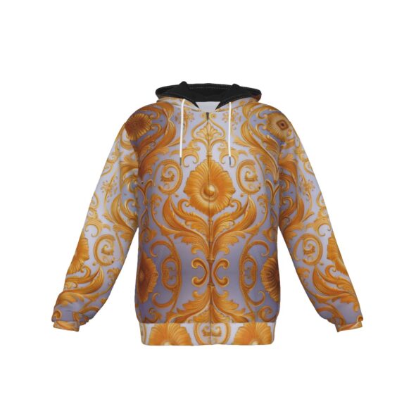 fullbreedcustom Print Zip Up Hoodie With Pocket