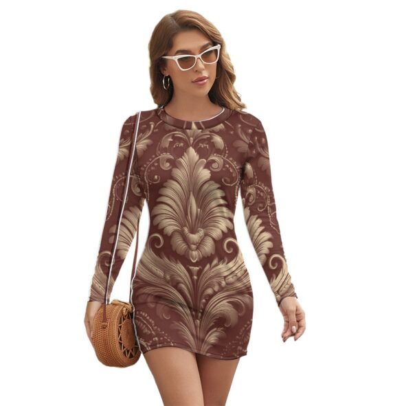 FullbreedCustom Women's Long Sleeve Round Neck Slim Dress