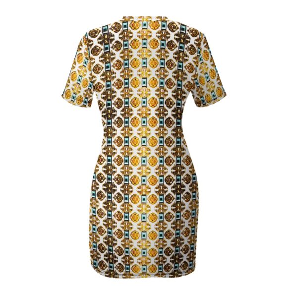 fullbreedcustom White Crew Neck Short Sleeve Dress