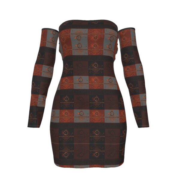 Bellabreedf Print Women's Off-shoulder Back Lace-up Dress