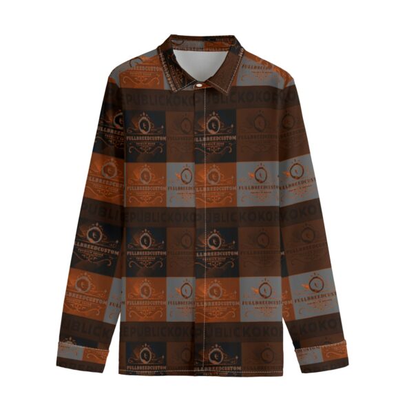 fullbreedboutique Print Men's Lapel Collar Shirt With Concealed Placket |115GSM Cotton poplin