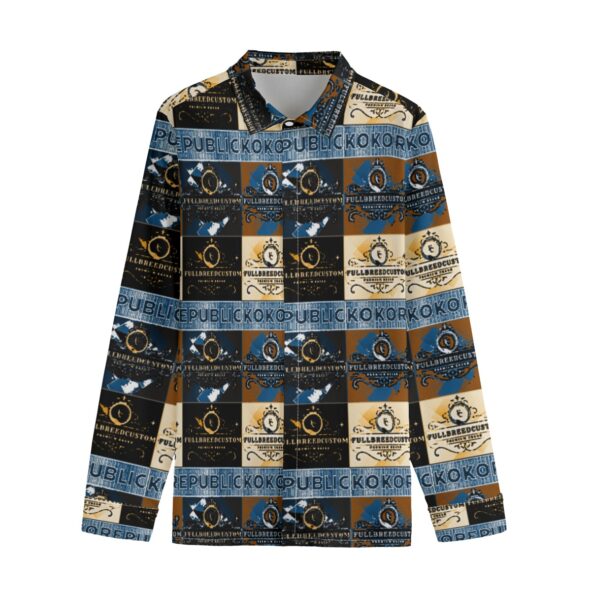 fullbreedboutique Print Men's Lapel Collar Shirt With Concealed Placket |115GSM Cotton poplin