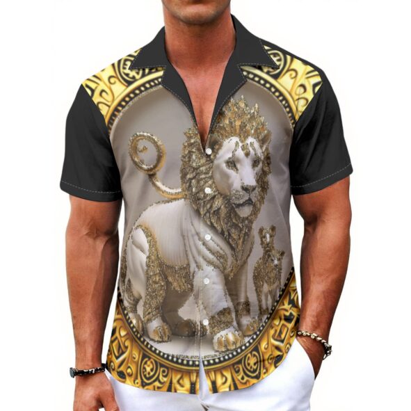 FullbreedCustom Print Men's Hawaiian Shirt With Button Closure