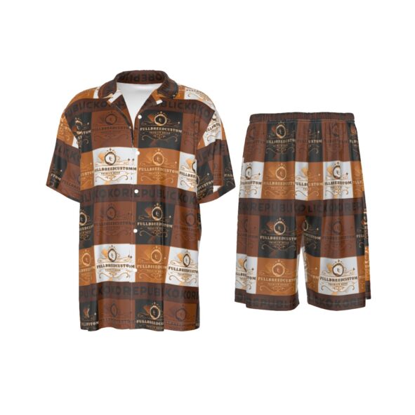 FullbreedCustom Print Men's Imitation Silk Shirt Suit