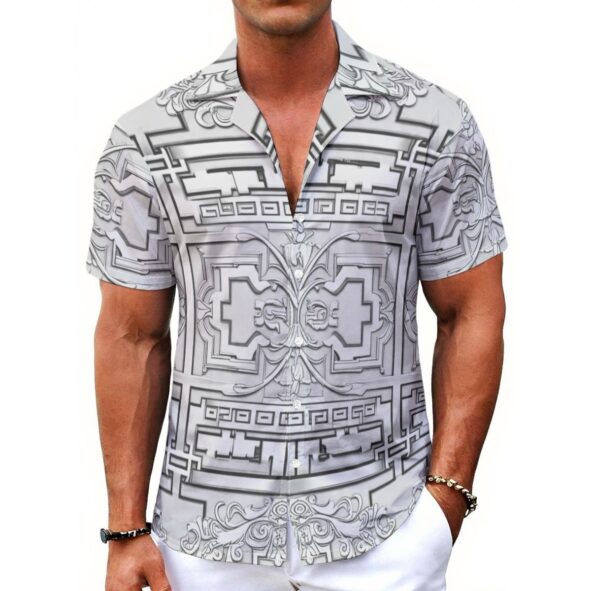 FullbreedCustom Print Men's Hawaiian Shirt With Button Closure