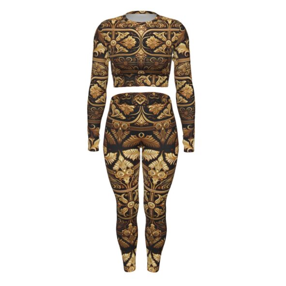 FullbreedCustom Print Women's Sport Set With Backless Top And Leggings