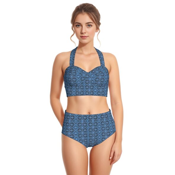 FullbreedCustom Print Women's Swimsuit Set With Halter