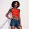 FullbreedCustom  Print Women's Raglan Cropped T-shirt - Image 2