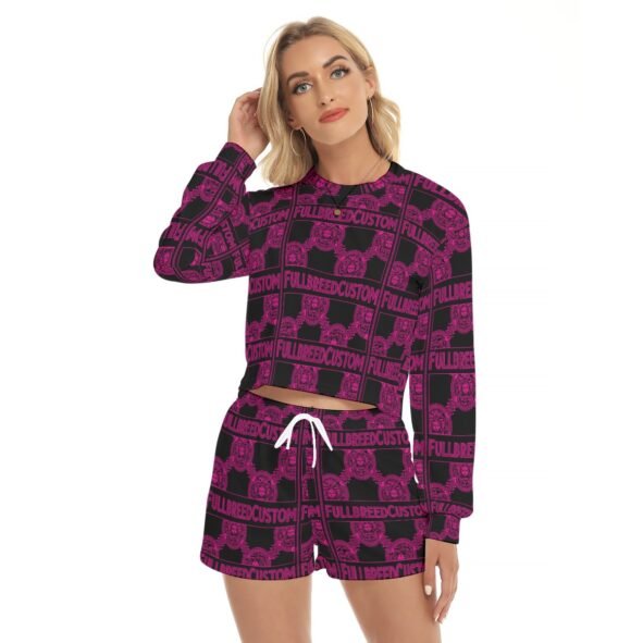 FullbreedCustom   Print Women's Short Sweatshirt And Pants Suit
