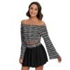 FullbreedCustom   Print Women's Off-shoulder Top And Skirt Set - Image 3