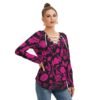 FullbreedCustom  Print Women's Long Sleeve Neckline Tie Sweatshirt - Image 2