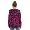 FullbreedCustom  Print Women's Long Sleeve Neckline Tie Sweatshirt - Image 4