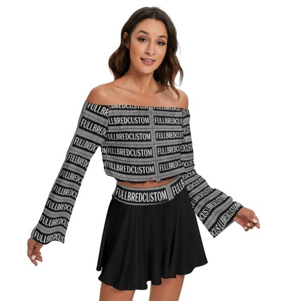 FullbreedCustom   Print Women's Off-shoulder Top And Skirt Set