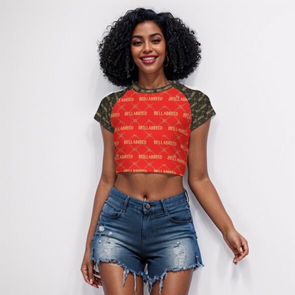 FullbreedCustom  Print Women's Raglan Cropped T-shirt