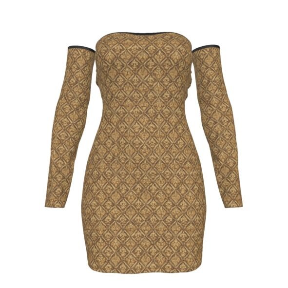 All-Over Print Women's Off-shoulder Back Lace-up Dress