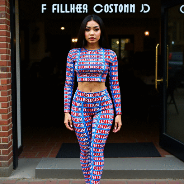 FullbreedCustom Print Women's Sport Set With Backless Top And Leggings