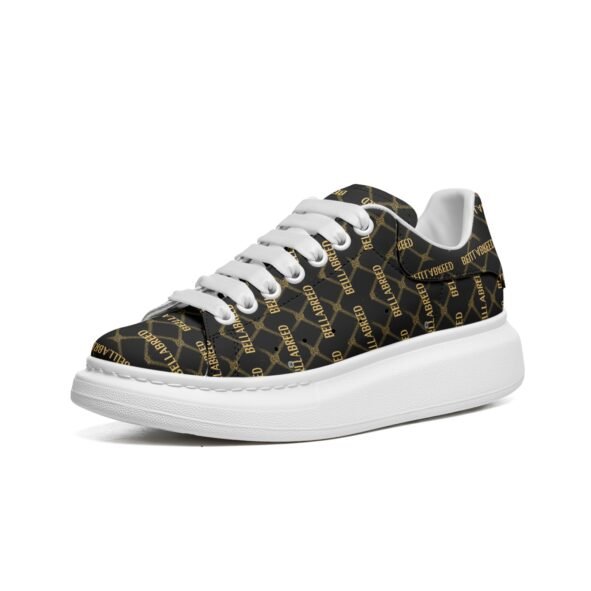 Bellabella Unisex Non Slip Lace Up Faux Leather Sneakers