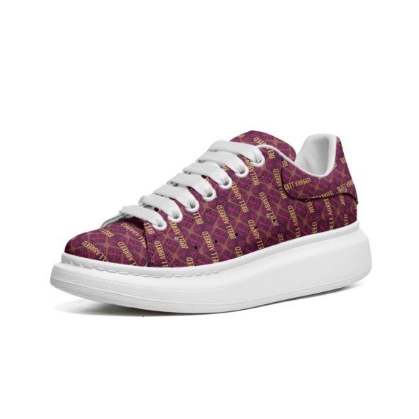 Bellabreed Unisex Non Slip Lace Up Faux Leather Sneakers