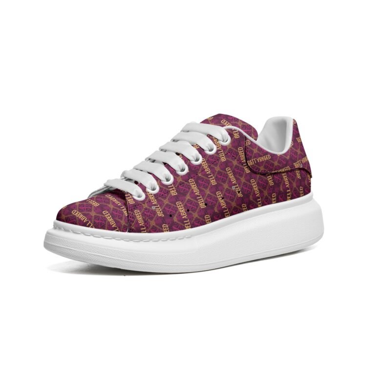 Bellabreed Unisex Non Slip Lace Up Faux Leather Sneakers