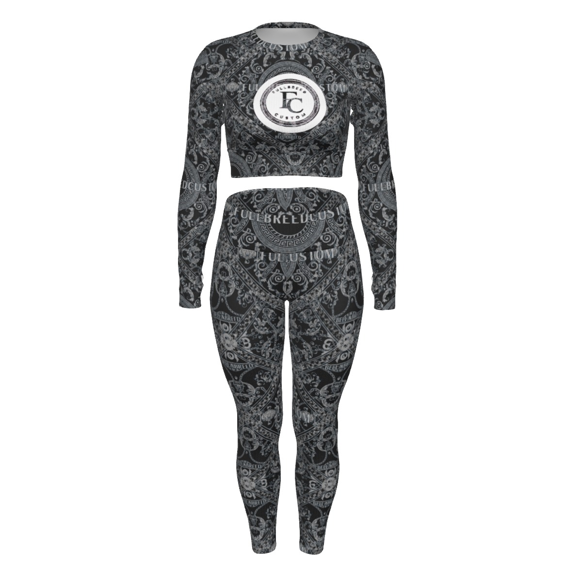 FullbreedCustom Print Women's Sport Set With Backless Top And Leggings