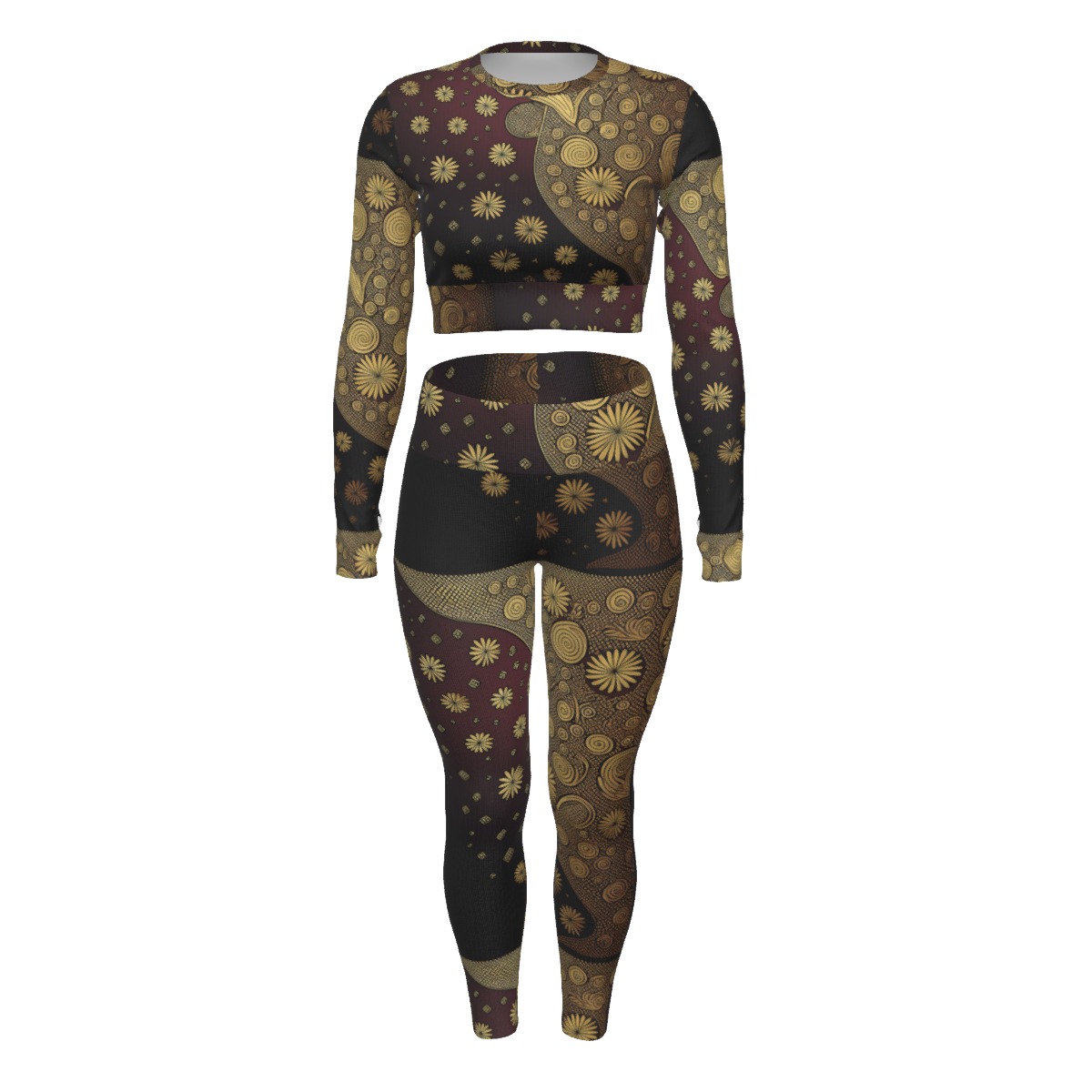 All-Over Print Women's Sport Set With Backless Top And Leggings - Image 5