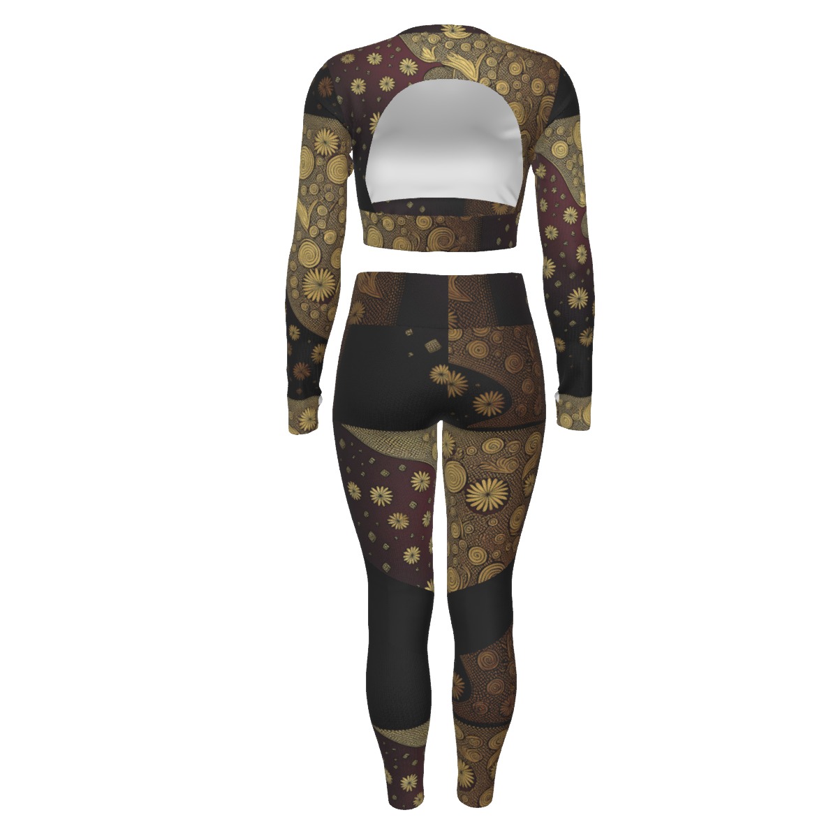 All-Over Print Women's Sport Set With Backless Top And Leggings - Image 2