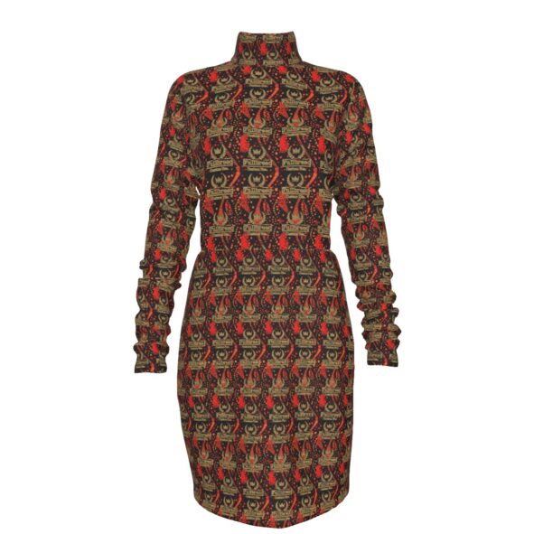 All-Over Print Women's Waist Hollow Hip Dress