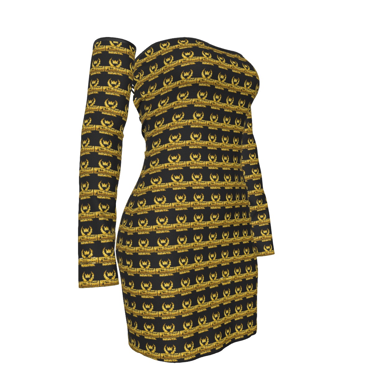 FullbreedCustom Print Women's Off-shoulder Back Lace-up Dress - Image 4