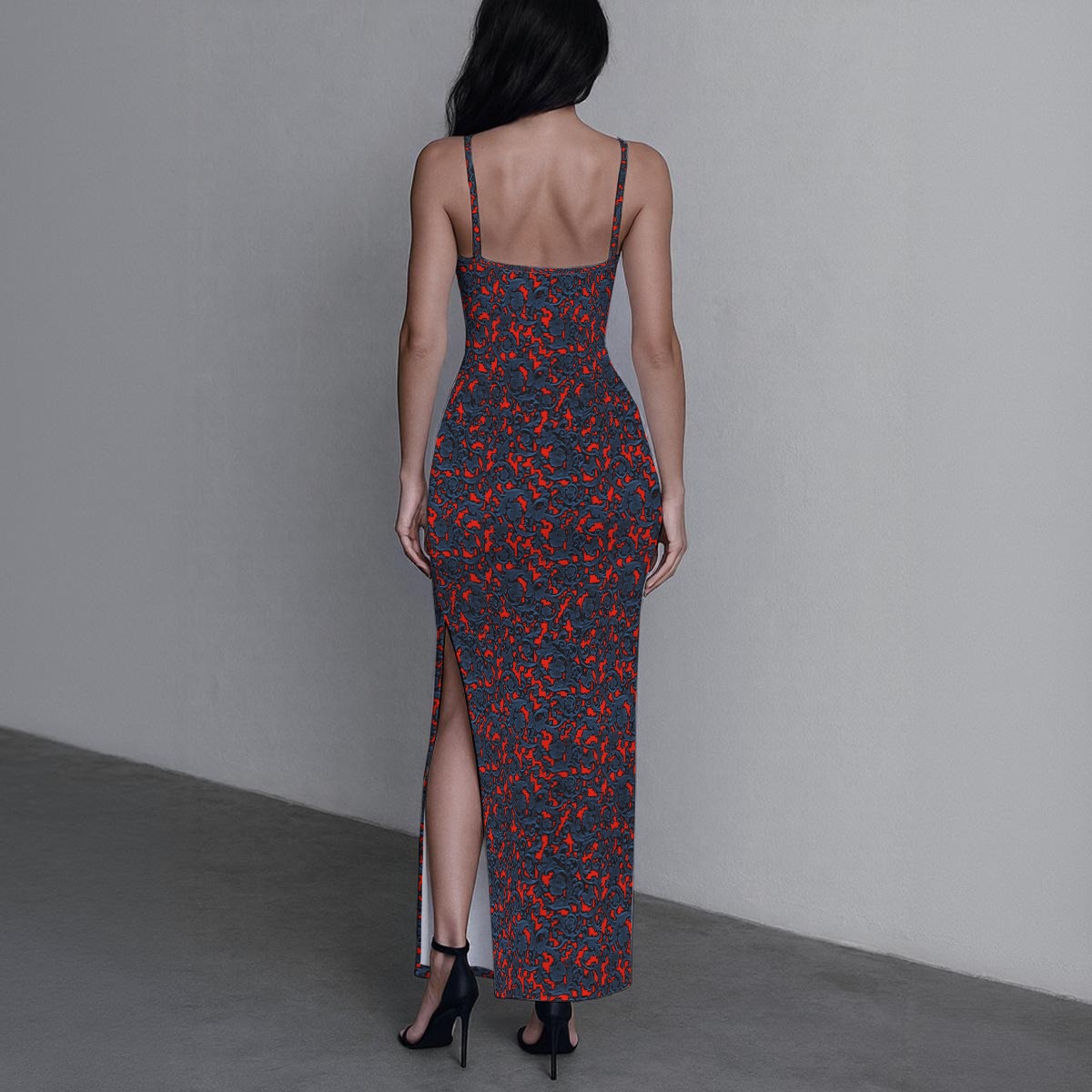 FullbreedCustom Print Women's Long Dress with Slit - Image 3