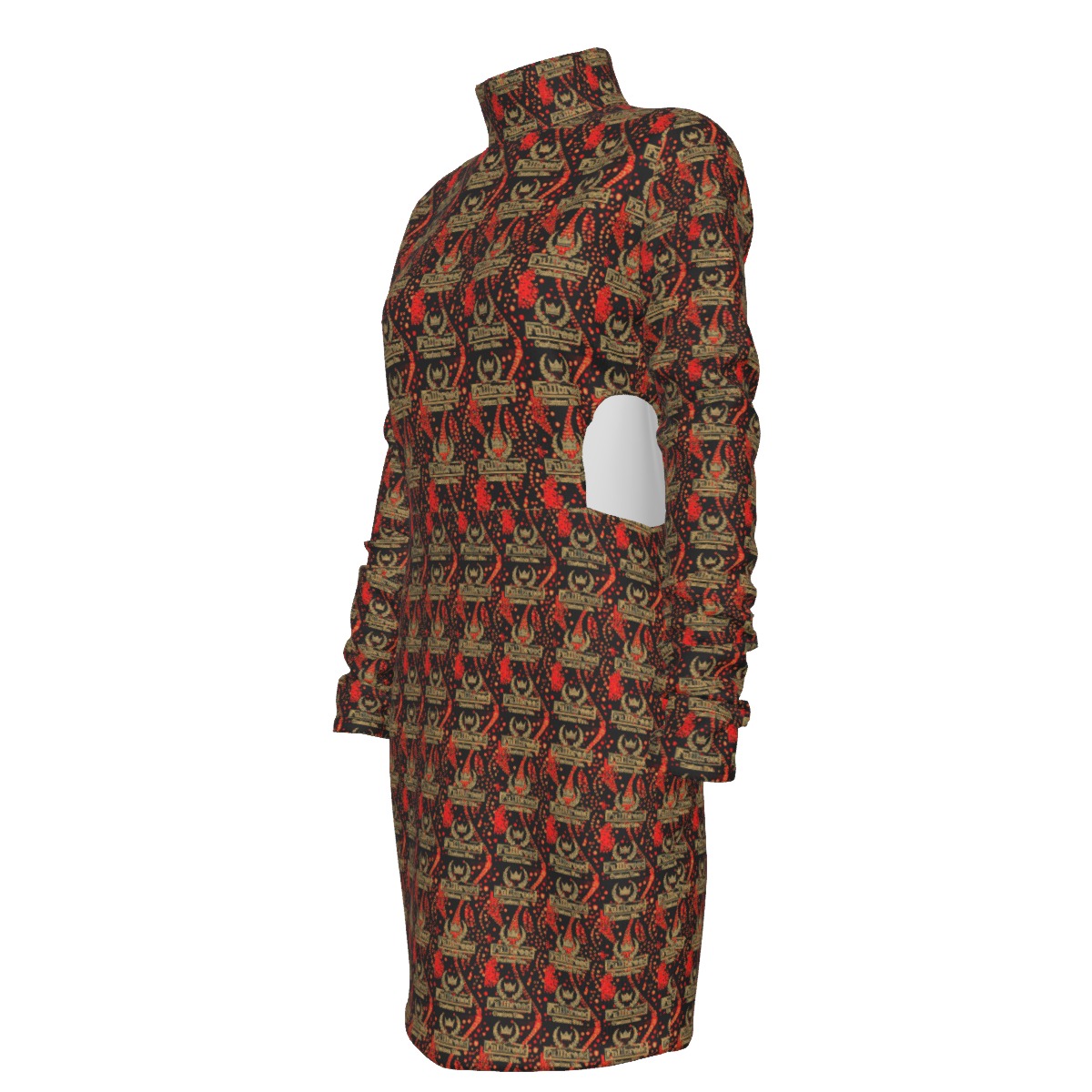 All-Over Print Women's Waist Hollow Hip Dress - Image 4