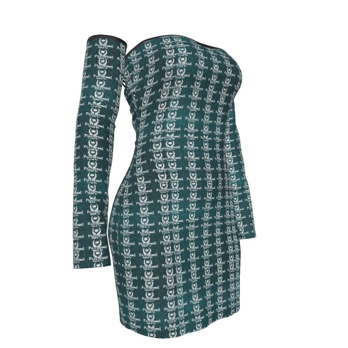 FullbreedCustom Print Women's Off-shoulder Back Lace-up Dress - Image 4